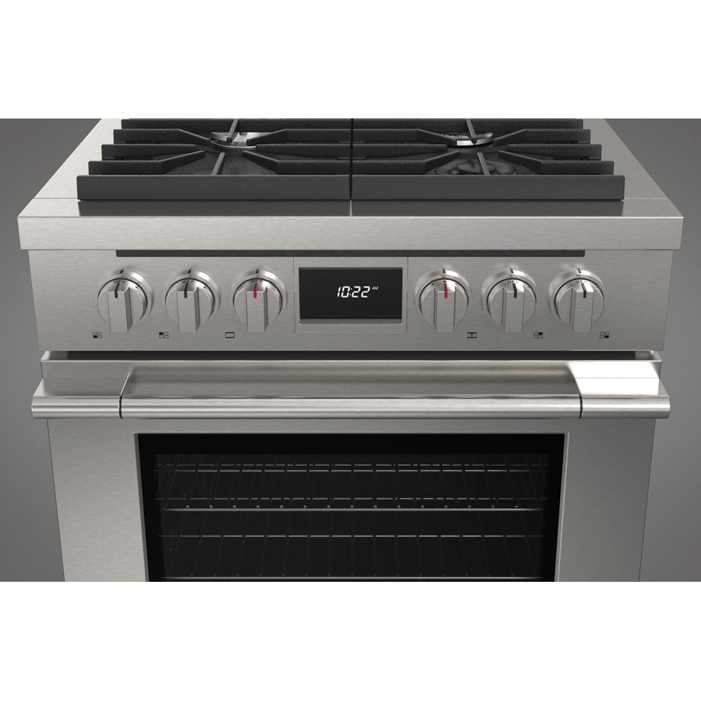 Fulgor Milano 30 in. 400 Series Accento Dual Fuel Range in Stainless Steel (F4PDF304S1)-