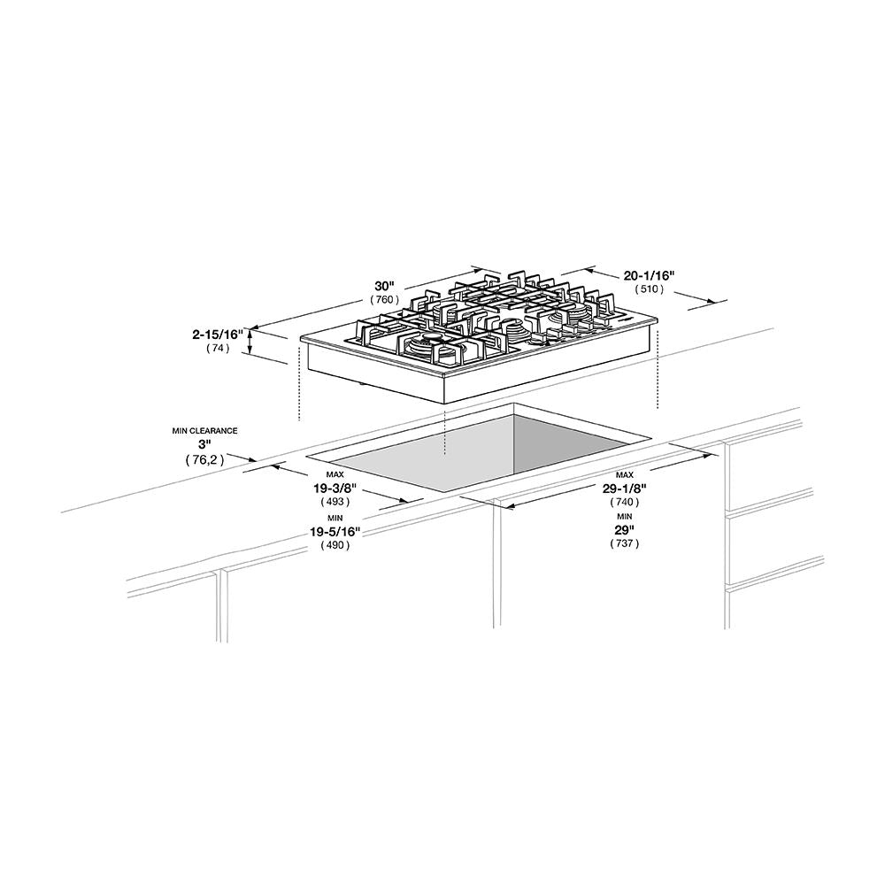 Fulgor Milano 30 in. 400 Series Gas Cooktop with 5 burners in Stainless Steel (F4GK30S1)-