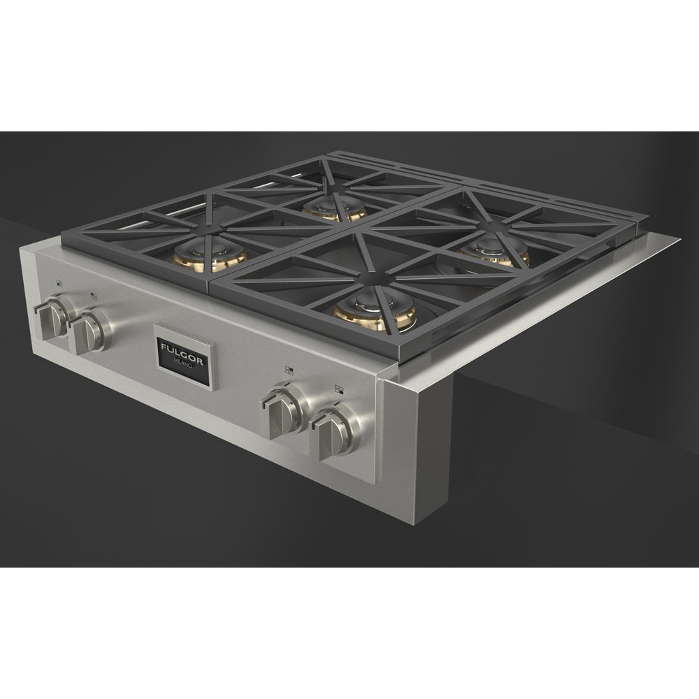 Fulgor Milano 30 in. 600 Professional Series All Gas Range Top in Stainless Steel (F6GRT304S1)-