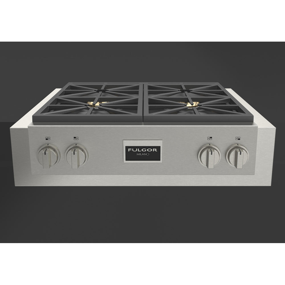 Fulgor Milano 30 in. 600 Professional Series All Gas Range Top in Stainless Steel (F6GRT304S1)-