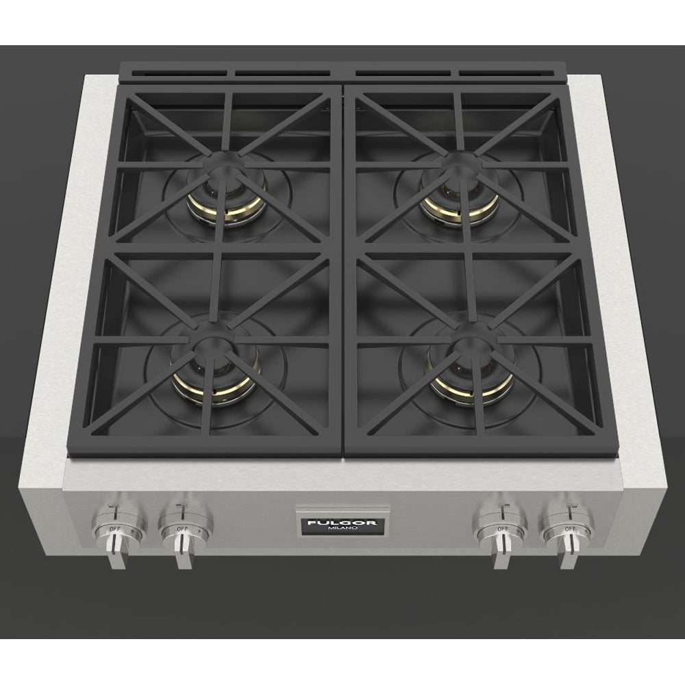 Fulgor Milano 30 in. 600 Professional Series All Gas Range Top in Stainless Steel (F6GRT304S1)-