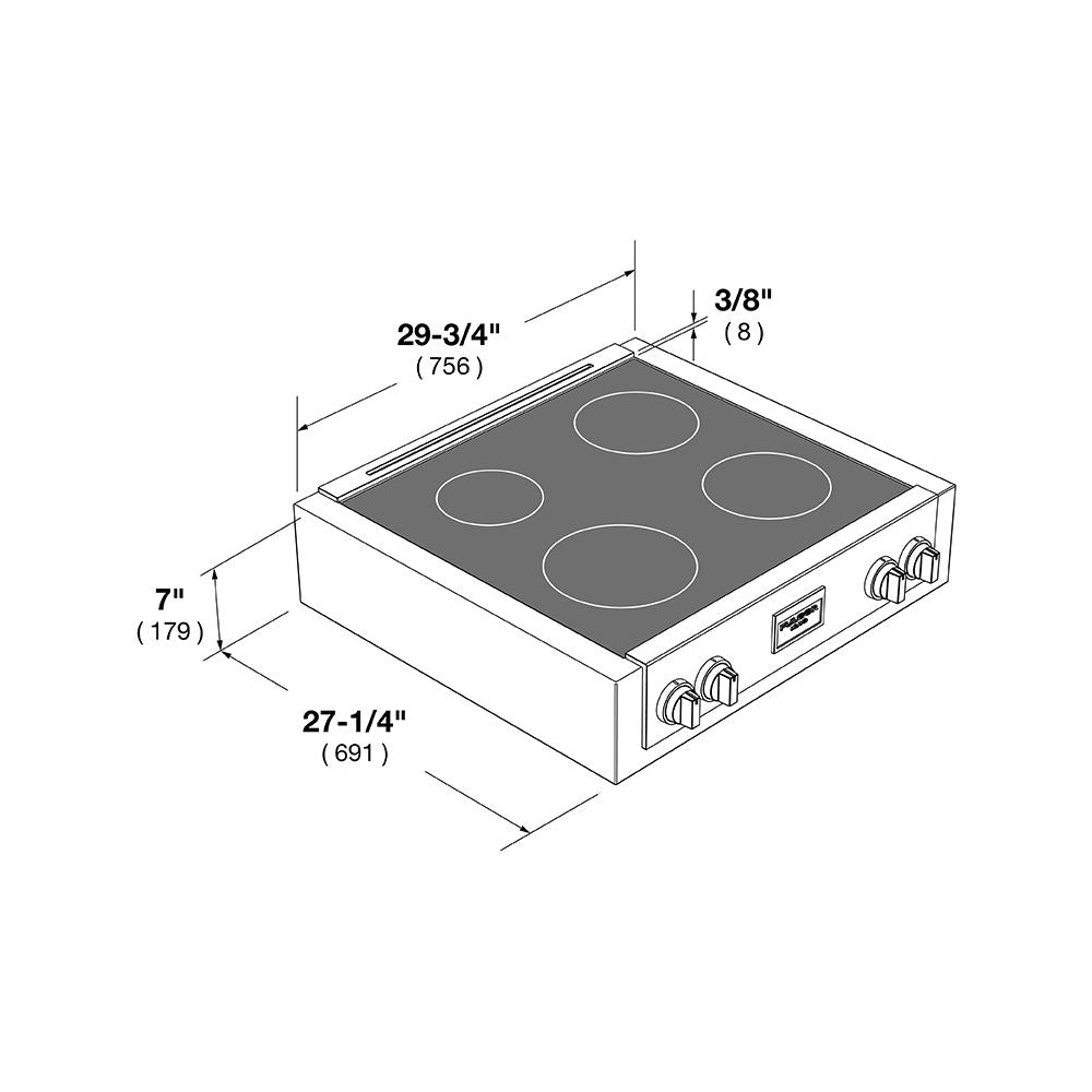 Fulgor Milano 30 in. 600 Professional Series Induction Rangetop in Stainless Steel with Glass Ceramic Top (F6IRT304S1)-