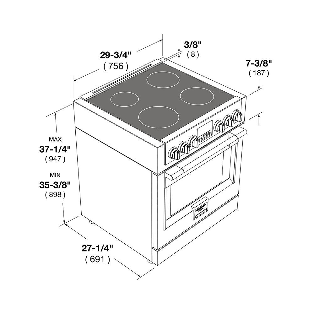 Fulgor Milano 30 in. 600 Series All Electric Induction Range in Stainless Steel (F6PIR304S1)-