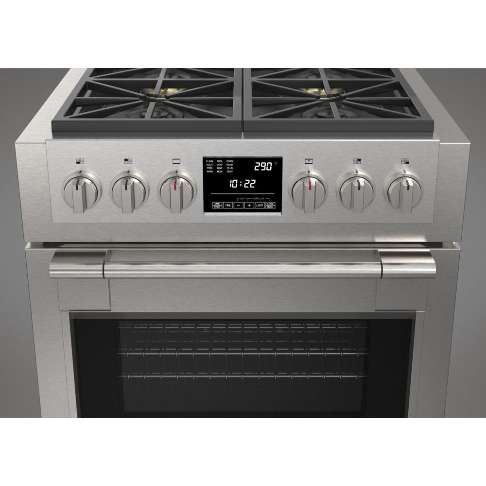 Fulgor Milano 30 in. 600 Series Dual Fuel Range with 4 Burners in Stainless Steel (F6PDF304S1)-