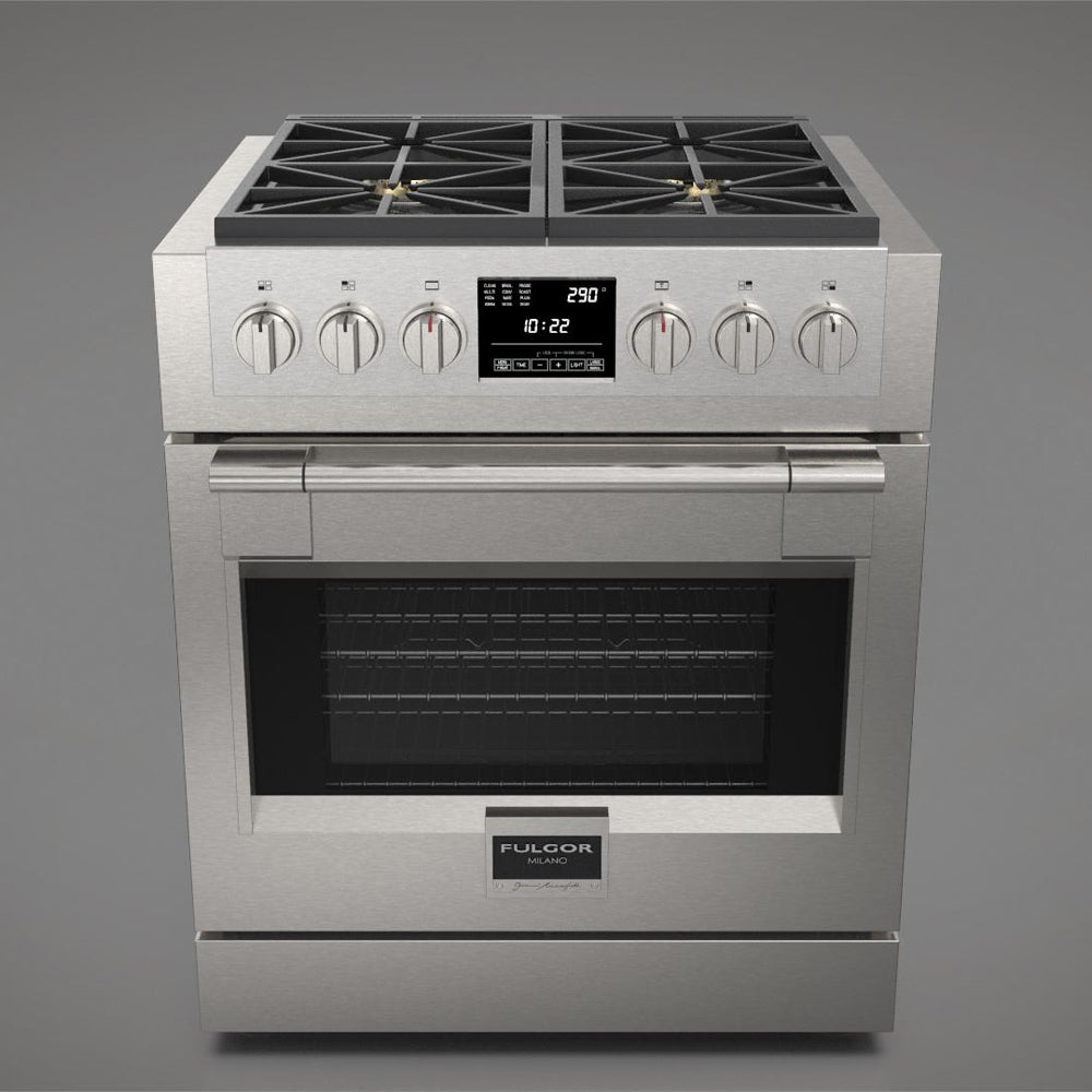 Fulgor Milano 30 in. 600 Series Dual Fuel Range with 4 Burners in Stainless Steel (F6PDF304S1)-