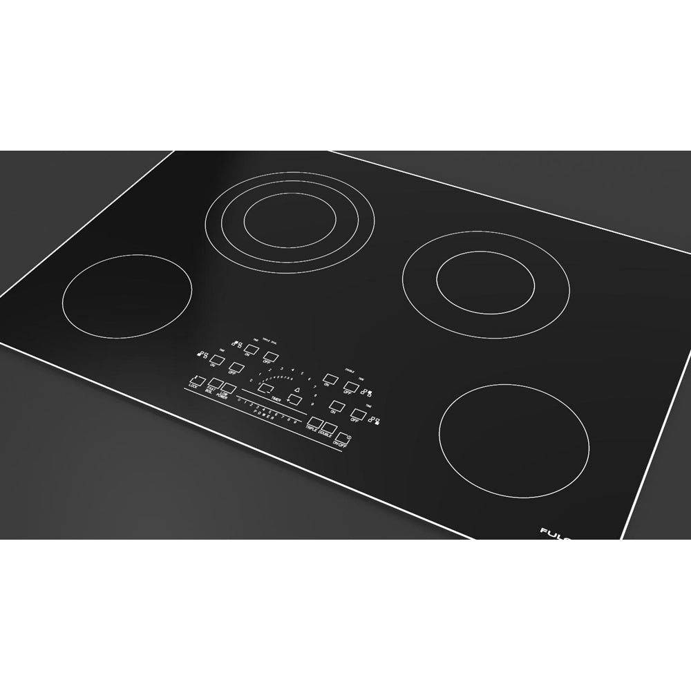 Fulgor Milano 30 in. 600 Series Electric Cooktop with 4 Burners and Glass Ceramic Cooktop in Stainless Steel (F6RT30S2)-