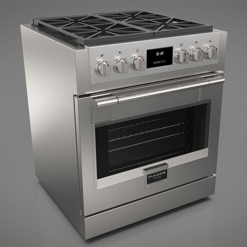 Fulgor Milano 30 in. 600 Series Pro All Gas Range with 4 Burners in Stainless Steel (F6PGR304S2)-