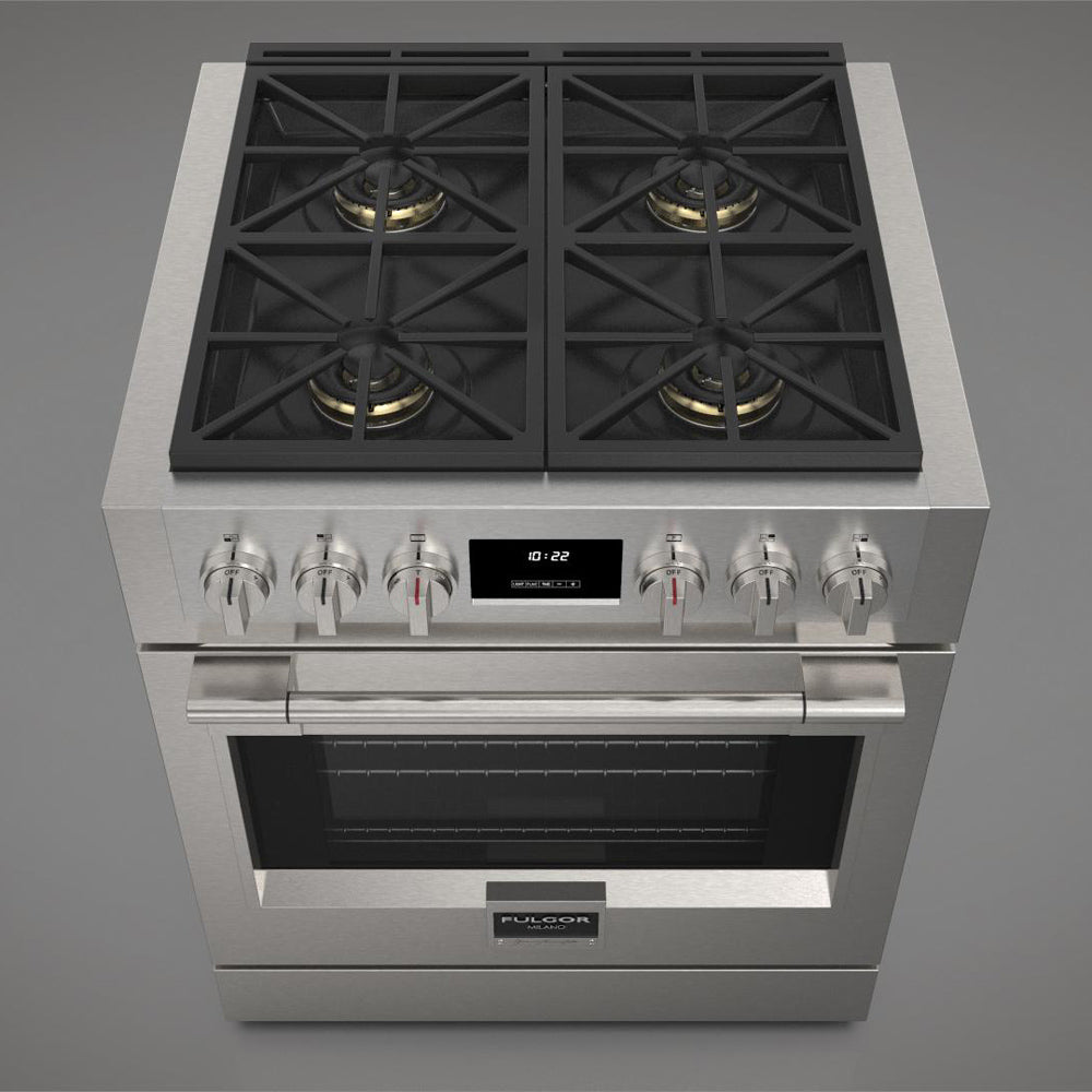 Fulgor Milano 30 in. 600 Series Pro All Gas Range with 4 Burners in Stainless Steel (F6PGR304S2)-