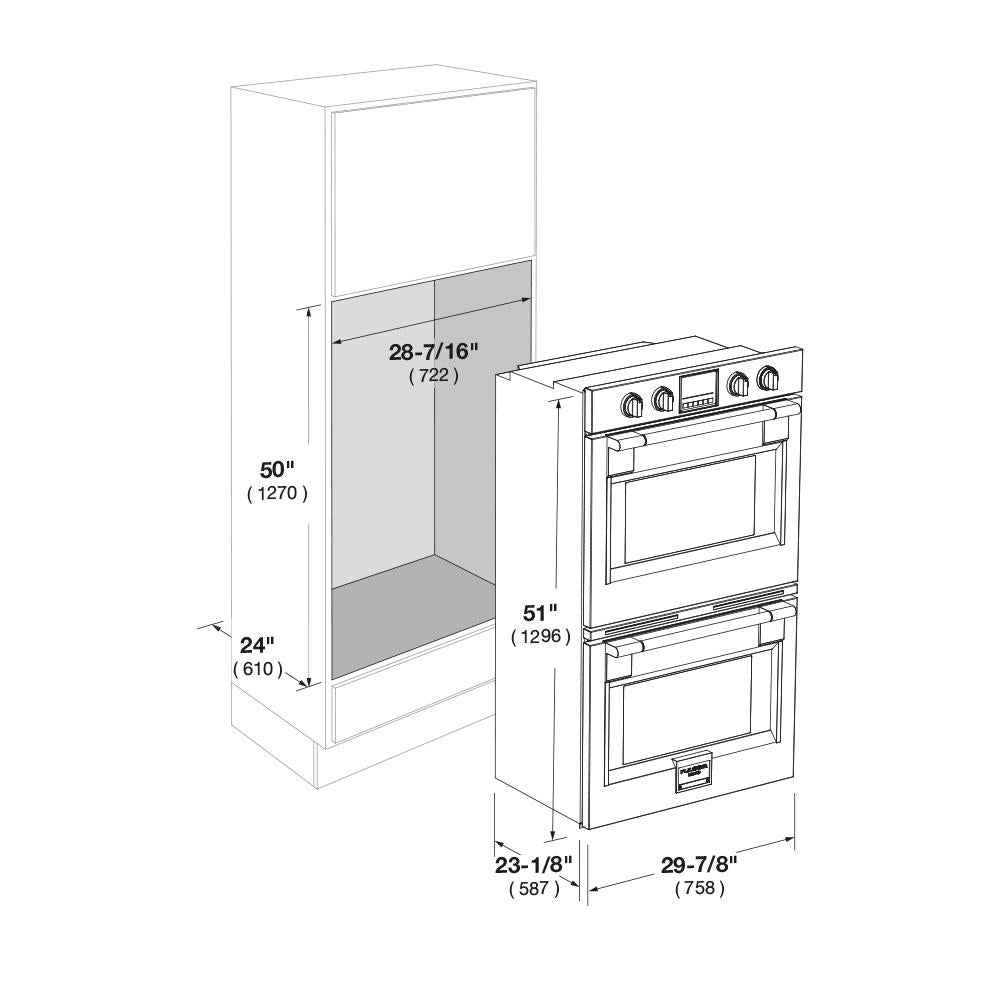 Fulgor Milano 30 in. Electric Built-in Double Wall Oven in Stainless Steel (F6PDP30S1)-