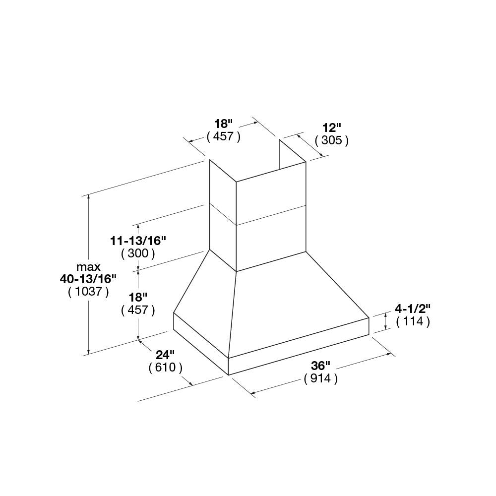 Fulgor Milano 36 in. 1000 CFM Professional Wall Mount Range Hood in Stainless Steel (F6PC36DS1)-