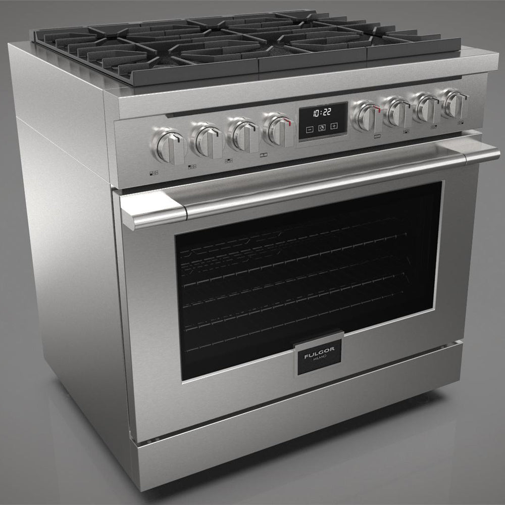 Fulgor Milano 36 in. 400 Series Accento All Gas Range in Stainless Steel (F4PGR366S2)-