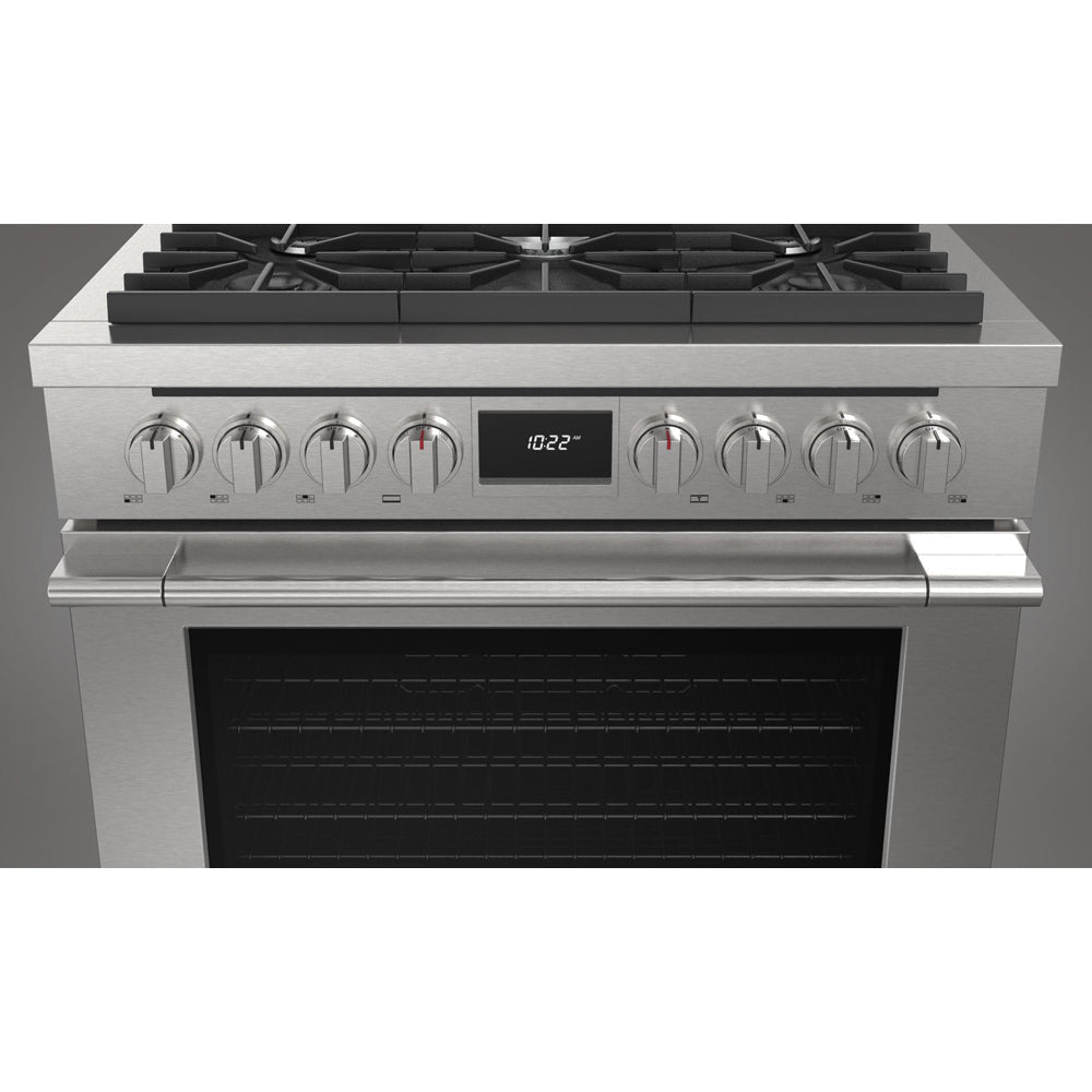 Fulgor Milano 36 in. 400 Series Accento Dual Fuel Range in Stainless Steel (F4PDF366S1)-