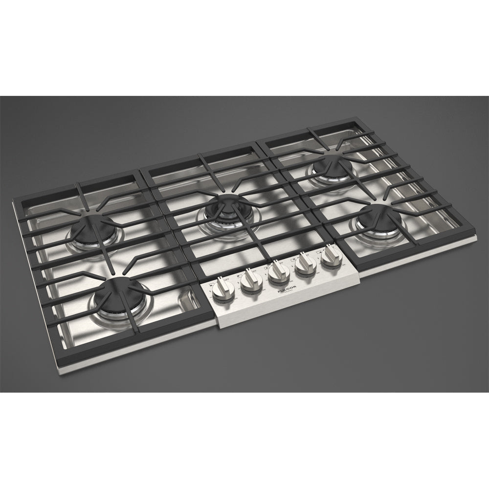 Fulgor Milano 36 in. 400 Series Gas Cooktop with 5 Burners in Stainless Steel (F4PGK365S1)-