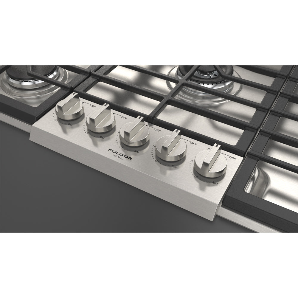 Fulgor Milano 36 in. 400 Series Gas Cooktop with 5 Burners in Stainless Steel (F4PGK365S1)-