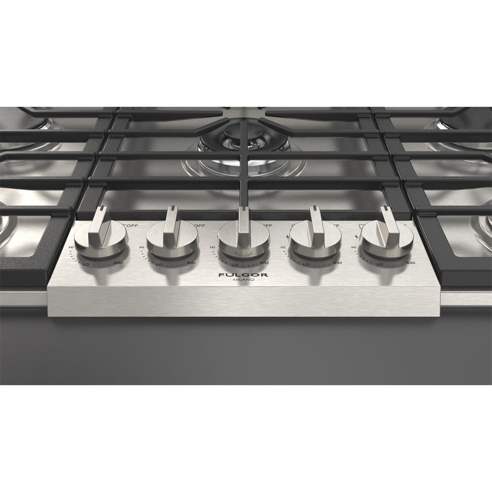 Fulgor Milano 36 in. 400 Series Gas Cooktop with 5 Burners in Stainless Steel (F4PGK365S1)-