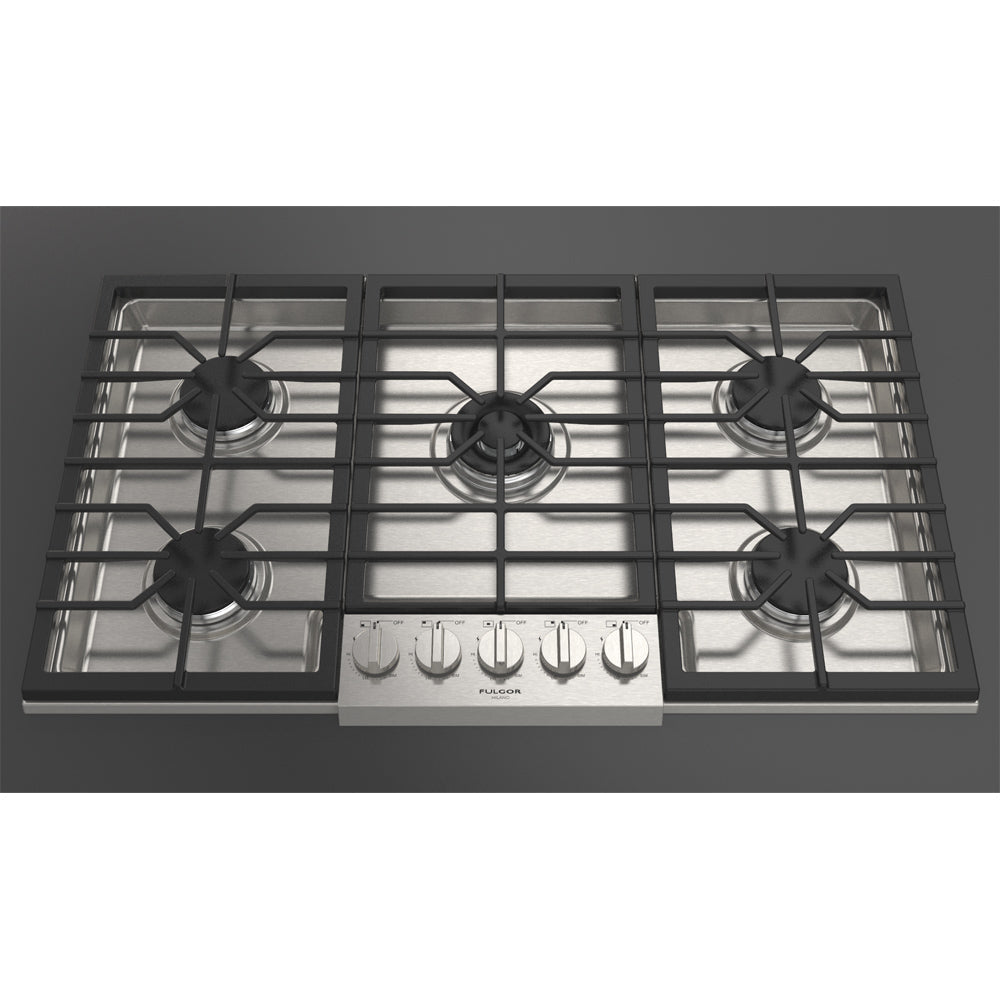 Fulgor Milano 36 in. 400 Series Gas Cooktop with 5 Burners in Stainless Steel (F4PGK365S1)-