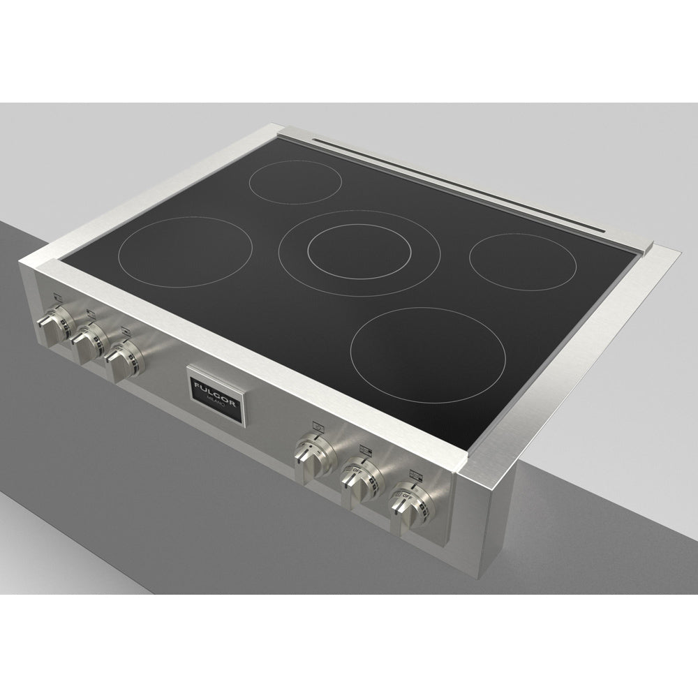 Fulgor Milano 36 in. 600 Professional Series Induction Range Top in Stainless Steel with Glass Ceramic Top (F6IRT365S1)-