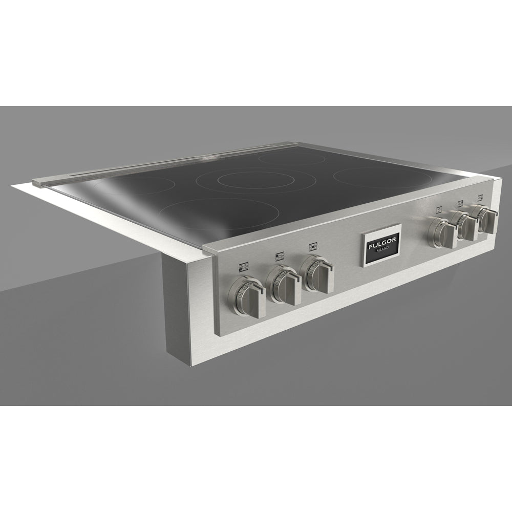 Fulgor Milano 36 in. 600 Professional Series Induction Range Top in Stainless Steel with Glass Ceramic Top (F6IRT365S1)-