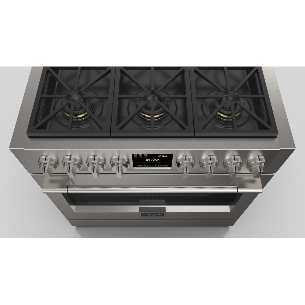 Fulgor Milano 36 in. 600 Series Dual Fuel Range with 6 Burners in Stainless Steel (F6PDF366S1)-