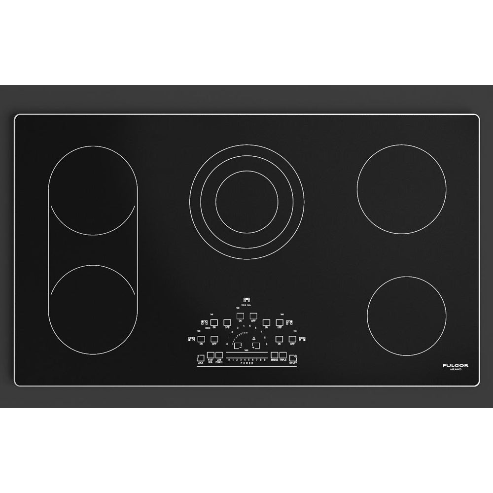 Fulgor Milano 36 in. 600 Series Electric Cooktop with 5 Burners and Glass Ceramic Cooktop in Stainless Steel (F6RT36S2)-