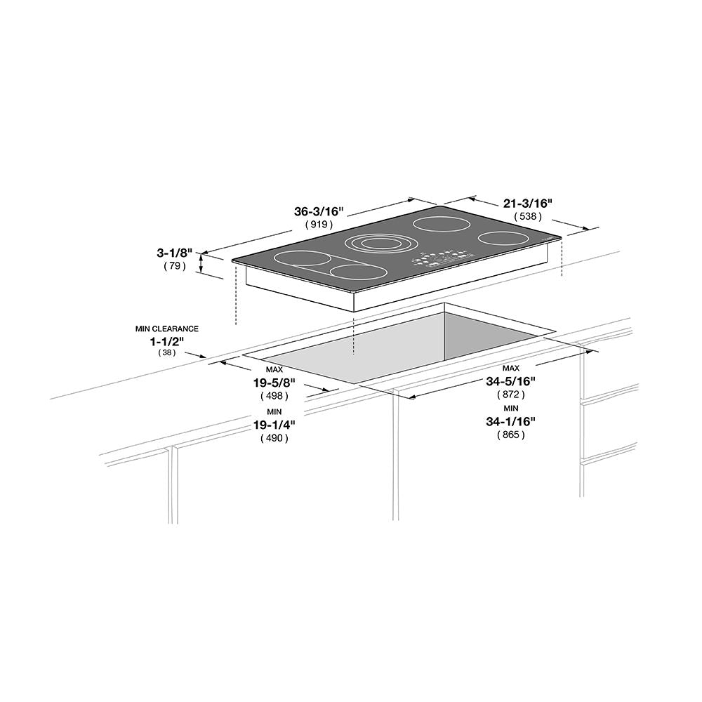 Fulgor Milano 36 in. 600 Series Electric Cooktop with 5 Burners and Glass Ceramic Cooktop in Stainless Steel (F6RT36S2)-