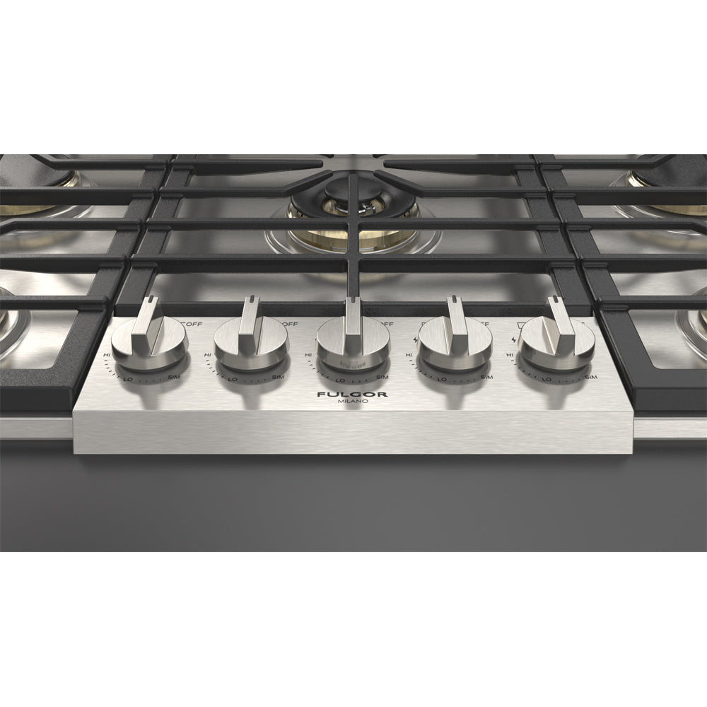 Fulgor Milano 36 in. 600 Series Gas Cooktop with 5 Burners in Stainless Steel (F6PGK365S1)-