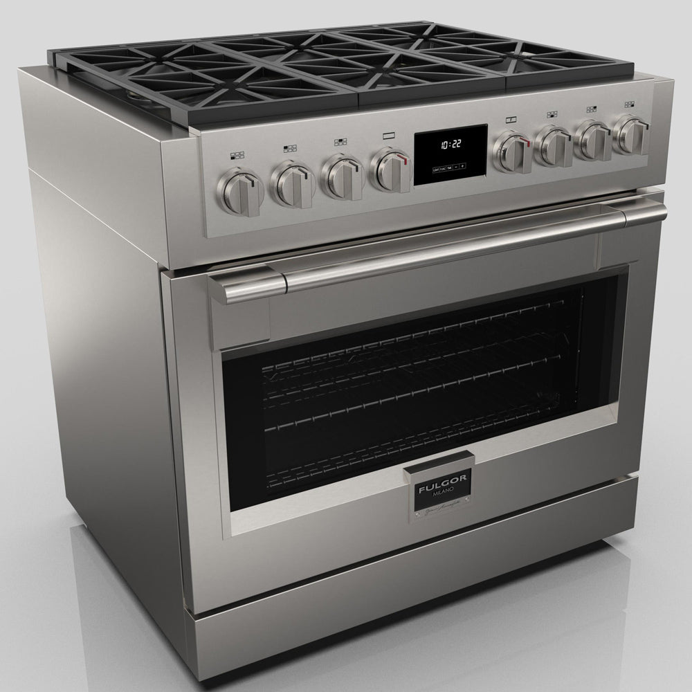 Fulgor Milano 36 in. 600 Series Pro All Gas Range with 6 Burners in Stainless Steel (F6PGR366S2)-