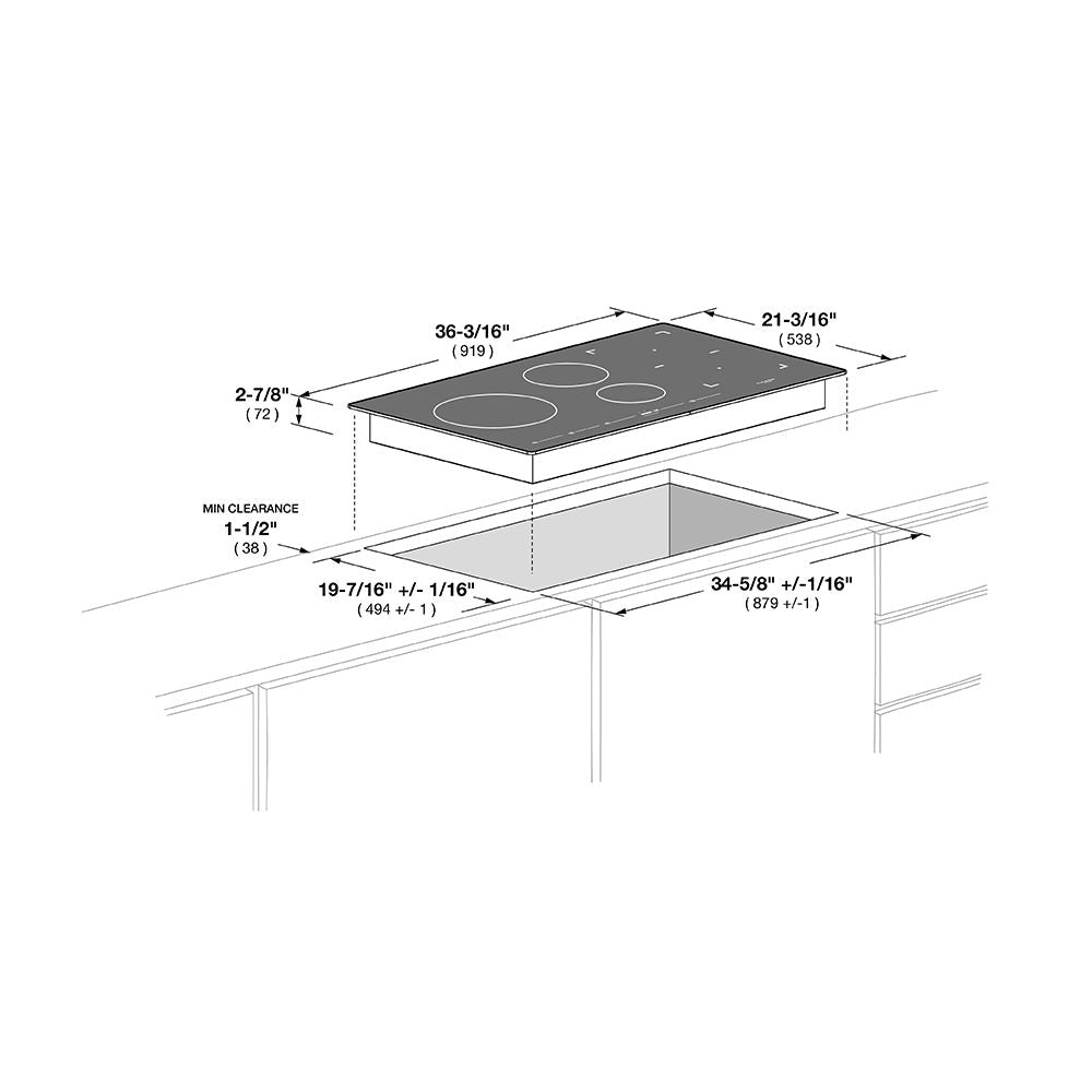 Fulgor Milano 36 in. 700 Series Induction Cooktop with 5 Induction Elements (F7IT36S1)-