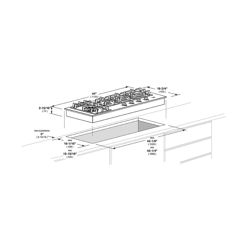 Fulgor Milano 42 in. 400 Series Gas Cooktop with 4 Burners in Stainless Steel (F4GK42S1)-