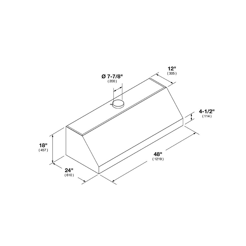 Fulgor Milano 48 in. 1000 CFM Professional Under Cabinet Range Hood with Knob Control in Stainless Steel (F6PH48DS1)-