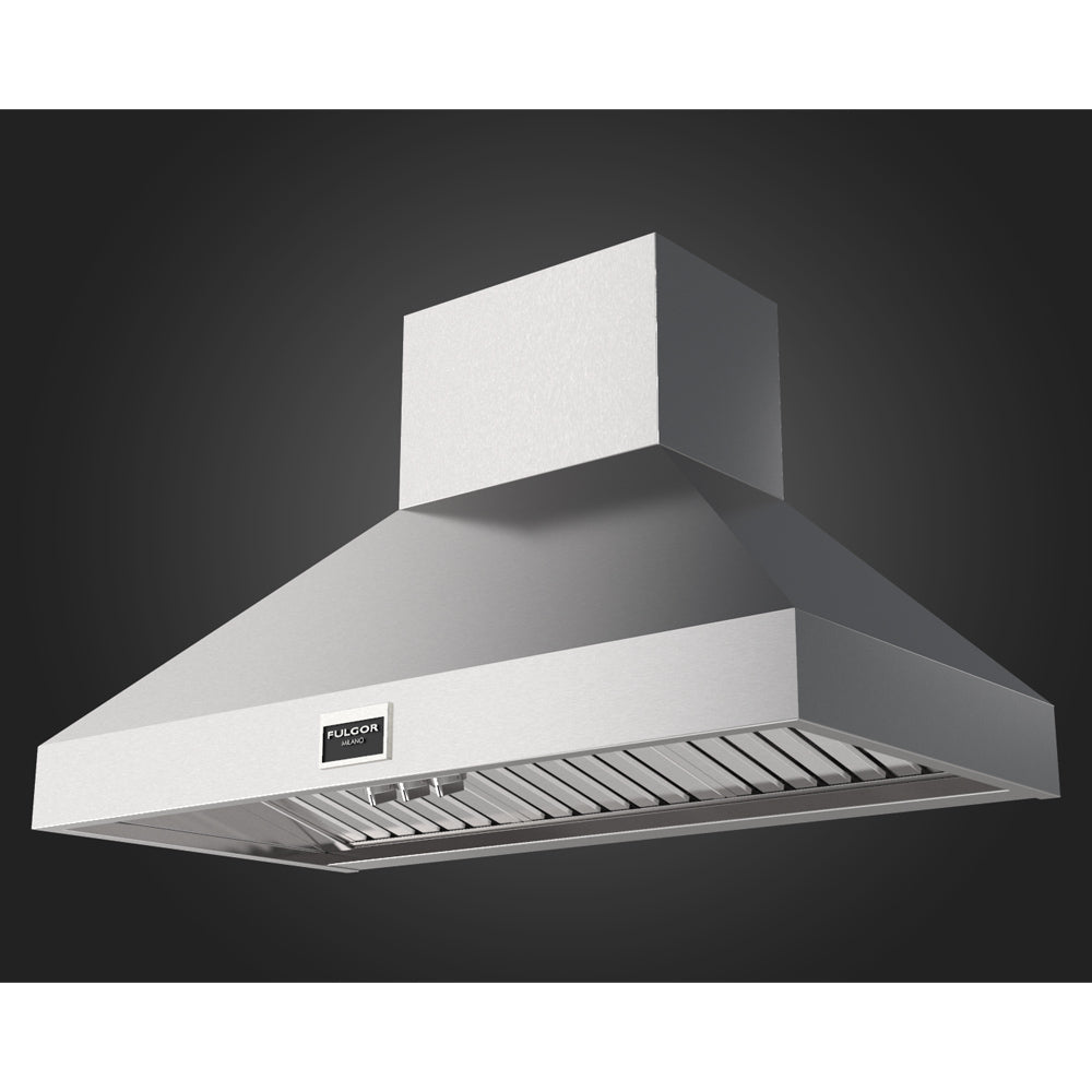 Fulgor Milano 48 in. 1000 CFM Professional Wall Mount Range Hood in Stainless Steel (F6PC48DS1)-