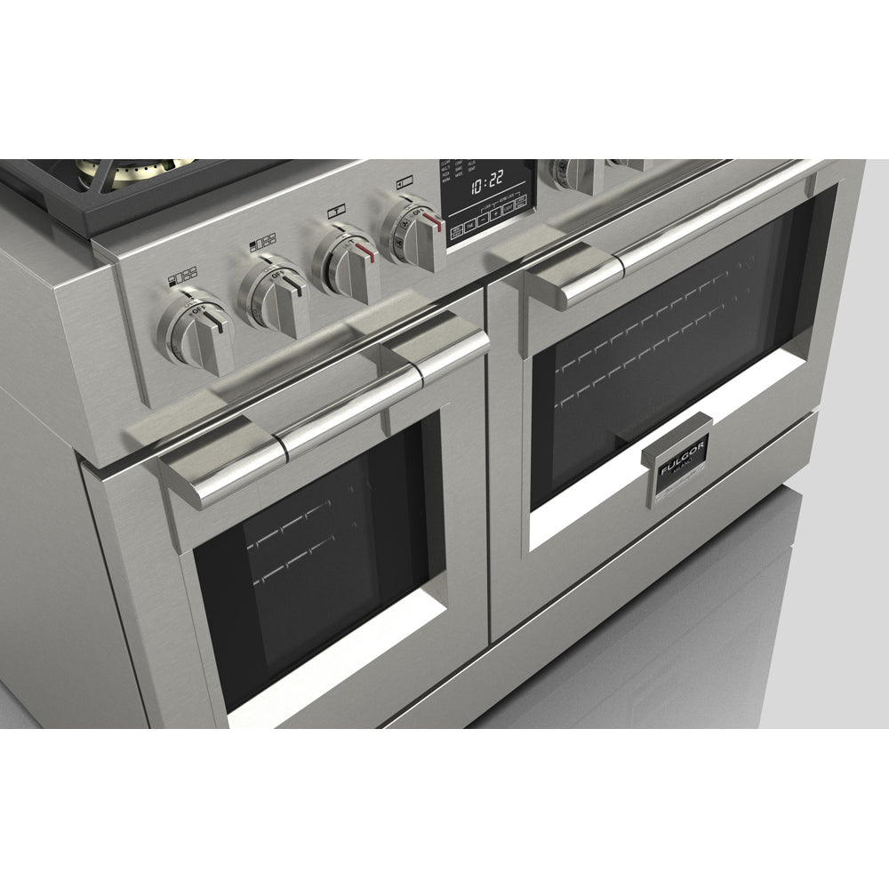 Fulgor Milano 48 in. 600 Series Dual Fuel Range with 6 Burners and Trilaminate Griddle in Stainless Steel (F6PDF486GS1)-