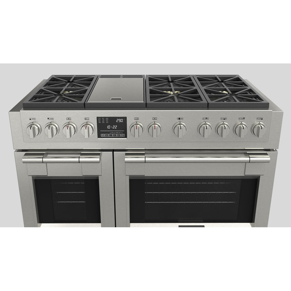 Fulgor Milano 48 in. 600 Series Dual Fuel Range with 6 Burners and Trilaminate Griddle in Stainless Steel (F6PDF486GS1)-