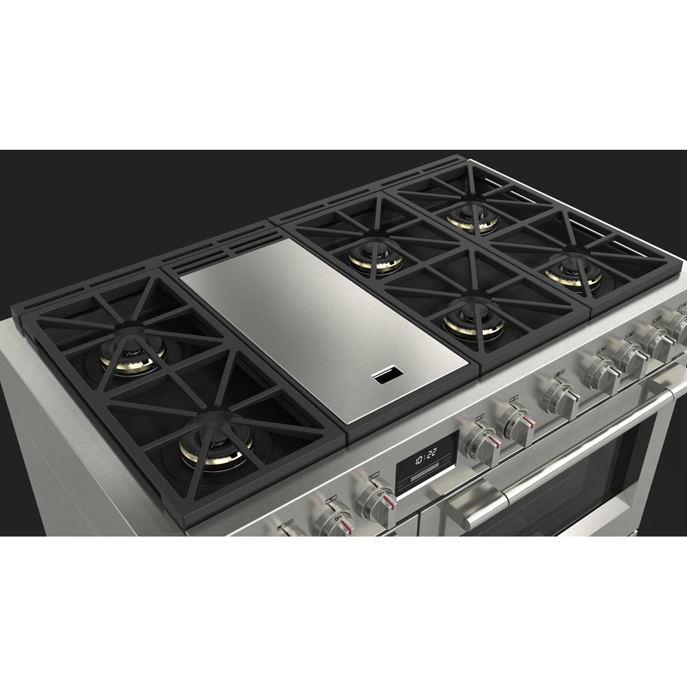 Fulgor Milano 48 in. 600 Series Pro All Gas Range with 6 Burners and Trilaminate Griddle in Stainless Steel (F6PGR486GS2)-