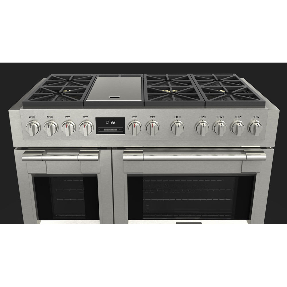 Fulgor Milano 48 in. 600 Series Pro All Gas Range with 6 Burners and Trilaminate Griddle in Stainless Steel (F6PGR486GS2)-