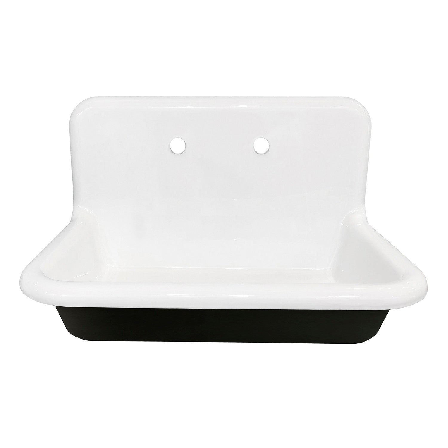 Kingston Brass 30 in. Cast Iron Single Bowl Wall Mount Sink, White (GCLWS302019)