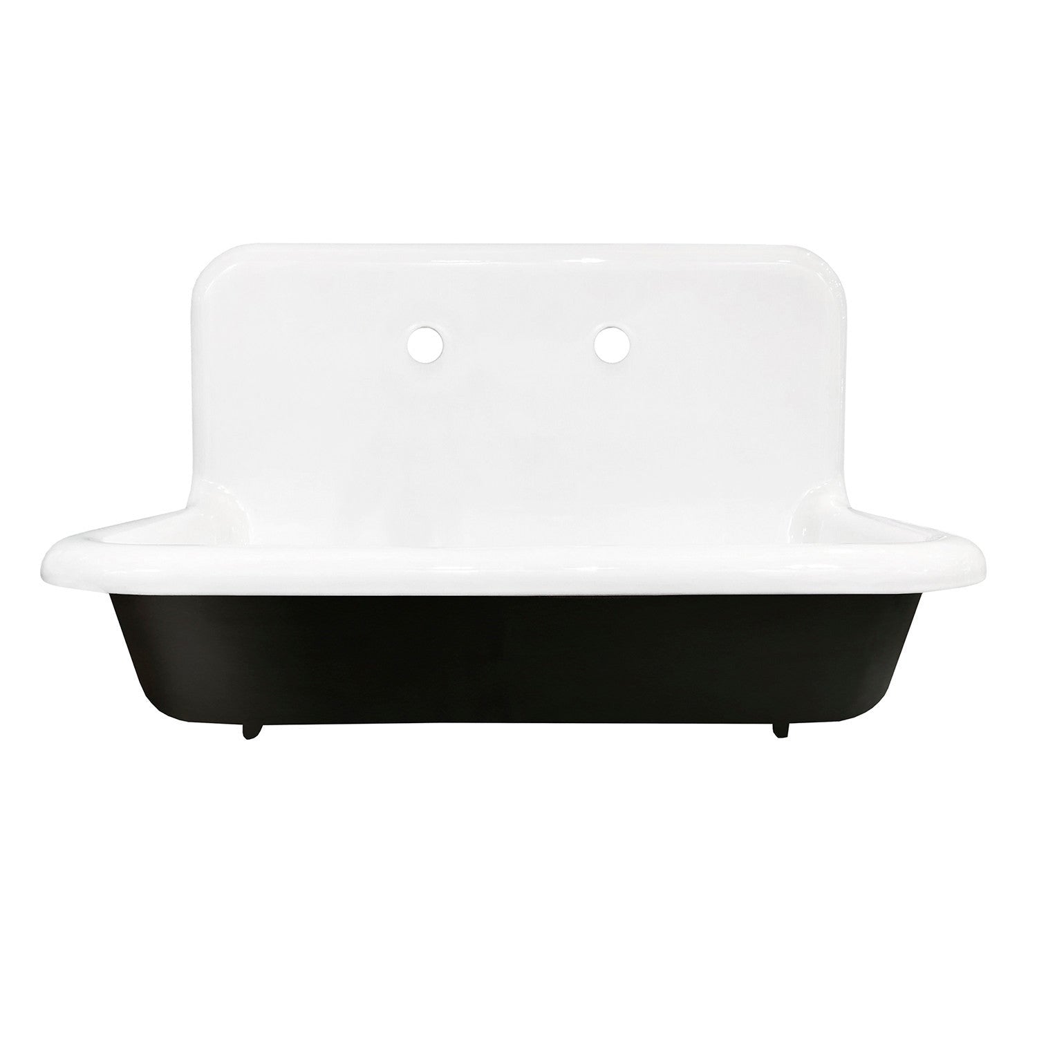 Kingston Brass 30 in. Cast Iron Single Bowl Wall Mount Sink, White (GCLWS302019)