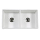 Kingston Brass 33 in. Solid Surface Double Bowl Farmhouse Kitchen Sink, Matte White (GKFA331810BCD) 