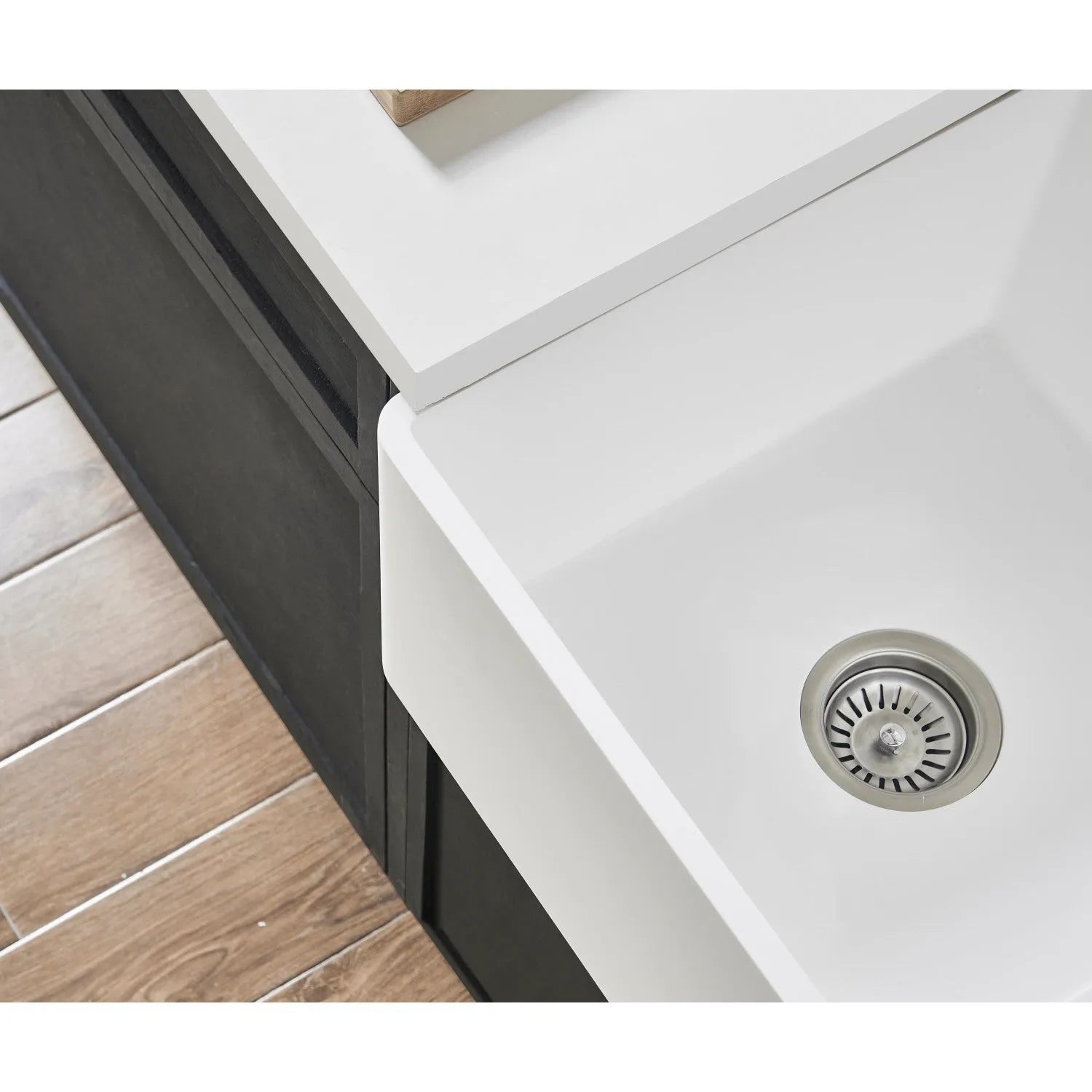 Kingston Brass 33 in. Solid Surface White Stone Apron-Front Double Bowl Farmhouse Kitchen Sink with Strainers in Matte White (GKFA331810BCD)