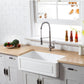 Kingston Brass 33 in. Solid Surface Matte Stone Apron Front Farmhouse Single Bowl Kitchen Sink, Matte White 