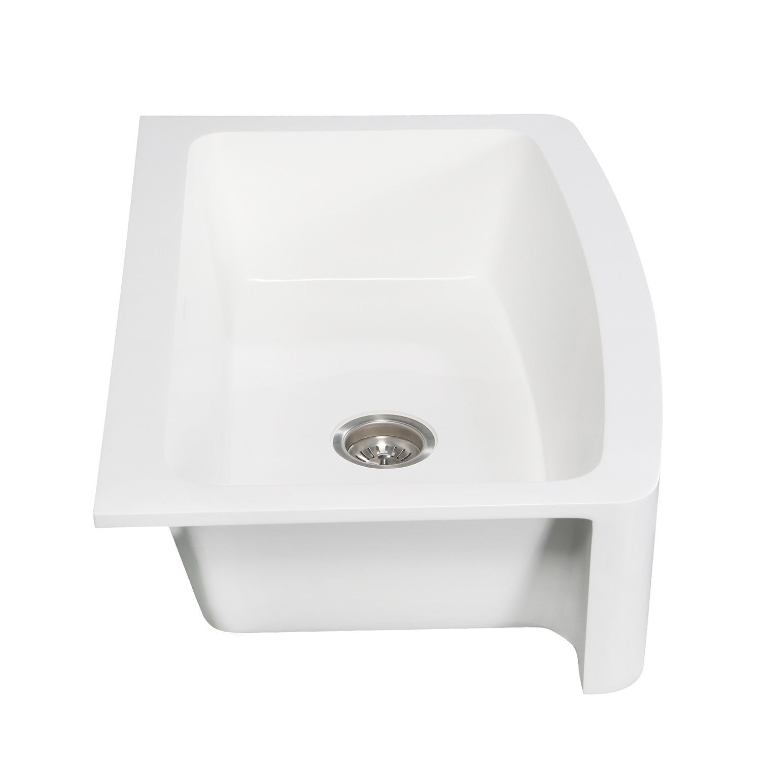 Kingston Brass Solid Surface 33 in. x 22 in. Farmhouse Single Bowl Kitchen Sink, Matte White Matte White