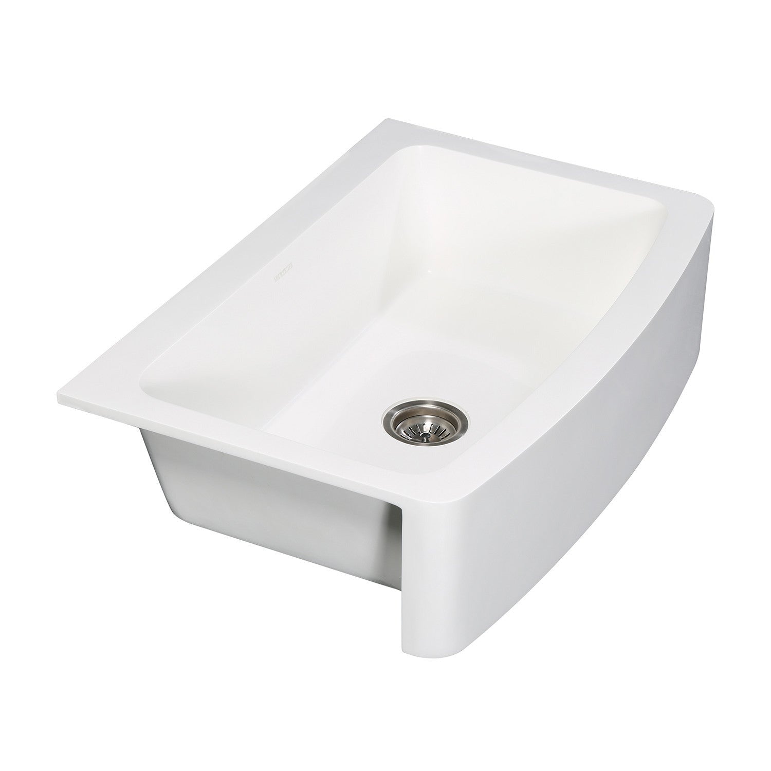 Kingston Brass Solid Surface 33 in. x 22 in. Farmhouse Single Bowl Kitchen Sink, Matte White Matte White