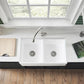 Kingston Brass 36 in. Solid Surface Double Bowl Farmhouse Kitchen Sink, Matte White Matte White