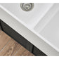 Kingston Brass 36 in. Solid Surface Double Bowl Farmhouse Kitchen Sink, Matte White Matte White