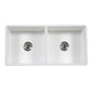 Kingston Brass 36 in. Solid Surface Double Bowl Farmhouse Kitchen Sink, Matte White Matte White