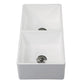 Kingston Brass 36 in. Solid Surface Double Bowl Farmhouse Kitchen Sink, Matte White Matte White