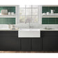 Kingston Brass 36 in. Solid Surface Double Bowl Farmhouse Kitchen Sink, Matte White Matte White