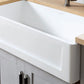 Kingston Brass 36 in. Solid Surface Matte Stone Apron Front Farmhouse Single Bowl Kitchen Sink in Matte White (GKFA361810SQ)