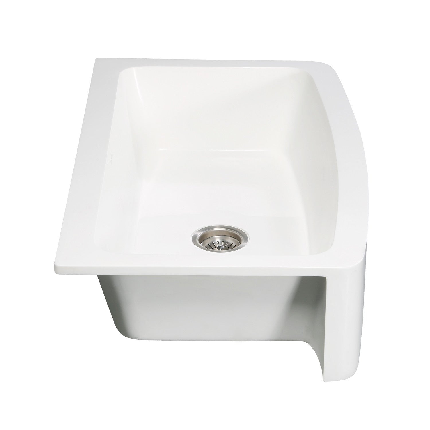 Kingston Brass Solid Surface 36 in. x 22 in. Farmhouse Single Bowl Kitchen Sink, Matte White Matte White