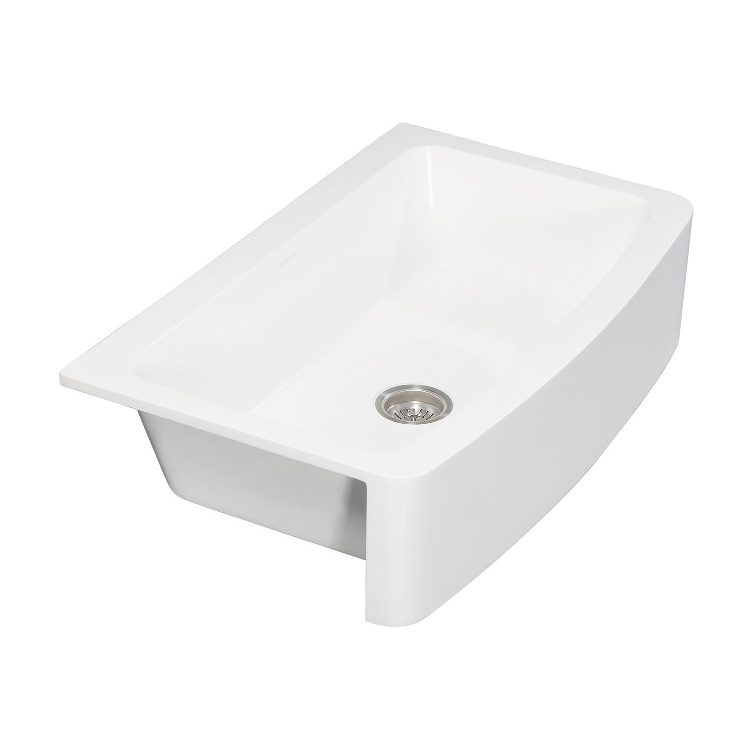 Kingston Brass Solid Surface 36 in. x 22 in. Farmhouse Single Bowl Kitchen Sink, Matte White Matte White